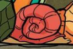 Die Schneckenart mit violettem Schneckenhaus in Das bedrohte Königreich (Graphic Novel), hier mit rosarotem Schneckenhaus dargestellt